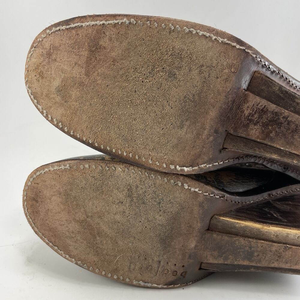 Bed Stu Cobbler Series Womens 9.5 Brown Distressed Leather Wedge Ankle Boots - Picture 11 of 14